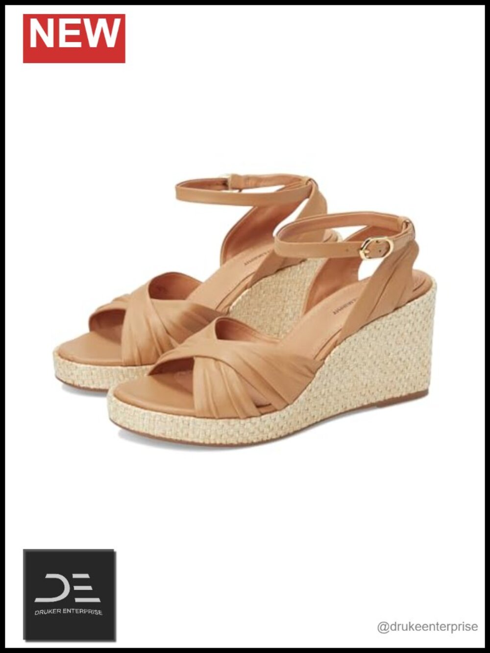 Women's Sandals Leather Wedge Heel Ankle Strap OrthoLite